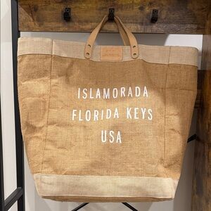 Islamorada Burlap Leather Market Tote